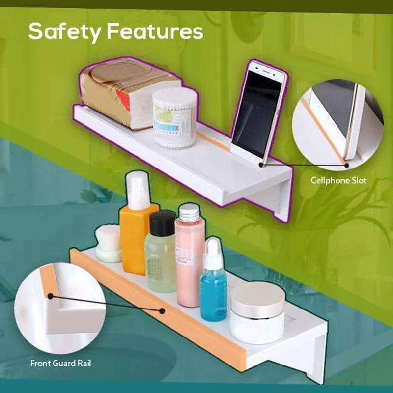 

Bathroom Shelf Suction Cup Rack Punch Free Wall Storage Organizer Kitchen Display Shelves OCT998