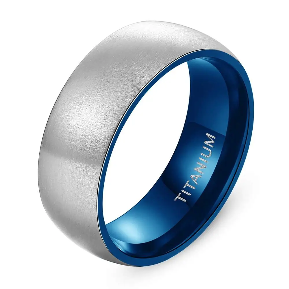8mm blue inside Титановое кольцо Tigrade для мужчин серебряного цвета, ширина 6 мм, черный, синий внутри, унисекс, обручальное кольцо для мужчин и женщин, anillo hombre - Цвет основного камня: 8mm blue inside