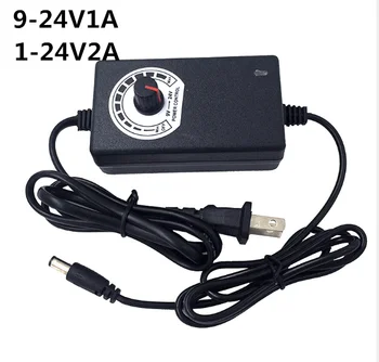 

100 220V to DC 3- 12V 2A 1-24V2A AC power adapter EU adjustable wall plug for LED strip light driver adapter