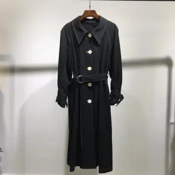 

B0656590 black pink vintage women trench dress
