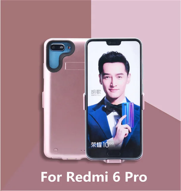 KQJYS 6000 мАч Внешний аккумулятор блок питания для Redmi 6 запасной Мобильный блок зарядки для Xiaomi Redmi 6 Pro Чехол для зарядного устройства - Цвет: Pink For 6 Pro