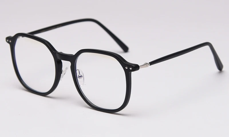 matte black Peekaboo, женские квадратные негабаритные очки, синий светильник, защита в Корейском стиле, оранжевые, черные, с заклепками, оптические очки, оправа для мужчин, uv400 - Цвет оправы: matte black