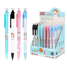 

4Pcs/set Cartoon Animal Mechanical Pencil 0.5/0.7mm Automatic Pen With Eraser Student Writing Stationery for Kids Gifts Supplies