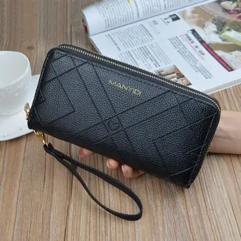 

Sac Femme Fashion Women Long Wallet Luxury Designer Double Zipper Leather Money Bags Vintage Women's Purses Card Holders CJ1161