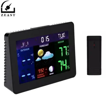 

TS-70 LCD Digital Weather Station Professional Black Thermometer Hygrometer Wireless Alarm Clock with 1 Transmitter