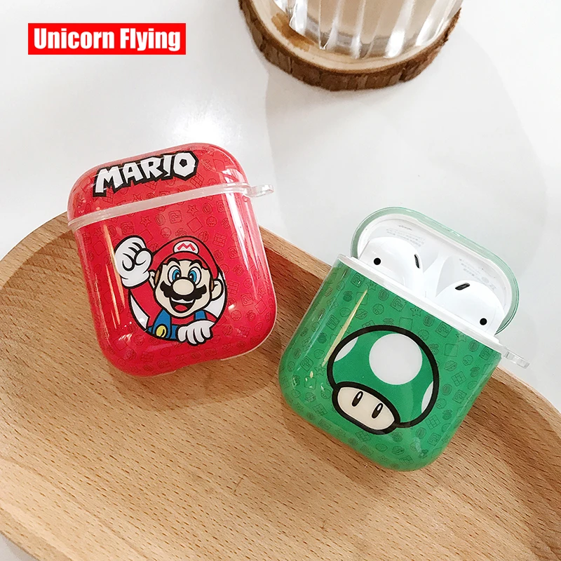 

LinXiang Janpanese Cartoon Anime Super Marios Mushrooms Hard Bluetooth Earphone Protective Case For Apple Airpods 1 2 Charge Box
