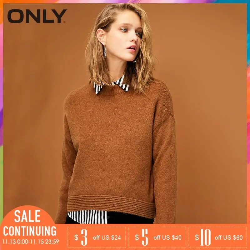 Только зимний женский пуловер свободного кроя с разрезом сзади вязаный свитер |