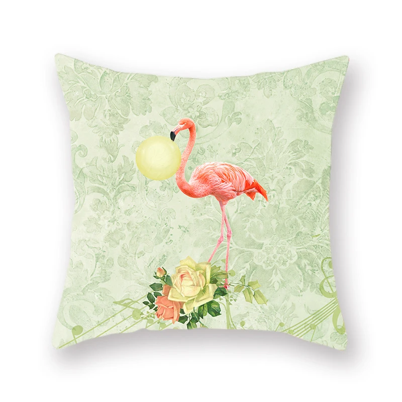 Four Seasons Garden Double-sided Cushion Cover Decoration Flamingo Parrot Animal Print Farm Square Pillow Case Accessories