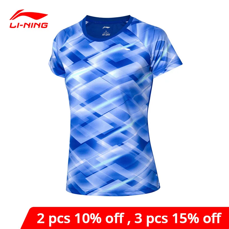 Li-NIng Women Badminton Competition T-Shirts AT DRY Breathable Polyester Regular Fit li ning LiNing Sports Tee AAYP094 WTS1533 afbeelding
