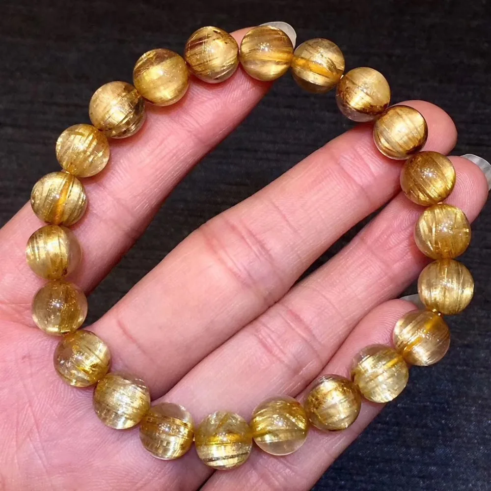 Natural Gold Rutilated Titanium Quartz Bracelet (1)