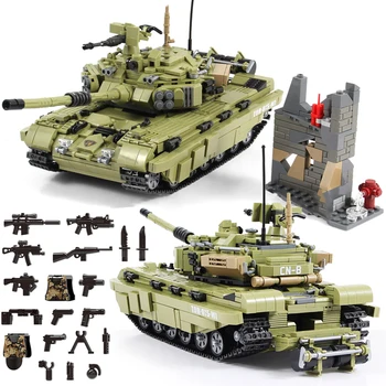 

1386pcs Military Series WW2 Scorpio Tank Tiger Tank Model Building Blocks With Weapon Solider Figures Block Bricks Toys For Kids