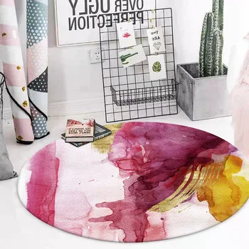 

Round Carpet Abstract Ink Painting Bedside Area Rugs for Living Room Bedroom Decor Carpets Home Study Room Floor Rug
