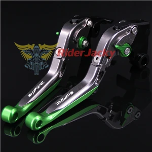 Logo VFR Full Titanium для Honda VFR 750 VFR750 1991-1997 1994 1995 1996 Складные выдвижные рычаги тормозной муфты с ЧПУ - Цвет: Green Titanium