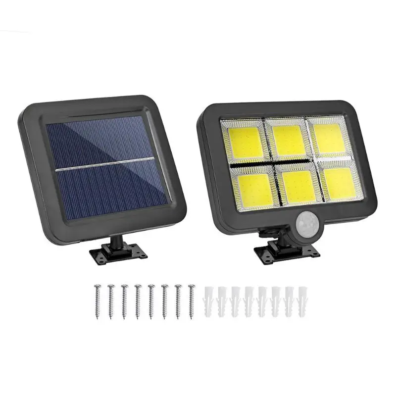 COB 120LED прочный водонепроницаемый настенный разделенный светильник на солнечной энергии с датчиком движения/инфракрасным датчиком для внутреннего двора ночное освещение