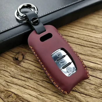 

Car Key Cover Case Shell For Audi A6L A4L Q3 A3 Q5 Q7 A4 A6 A5 Leather Auto Stlyling Key Holder Shell Protect Ring Protection