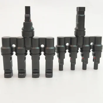 

1 Pair x Male Female M/FM 4 to 1 Solar Panel Connector Cable Splitter Adapter SOLAR PV 4T Branch parallel Connector