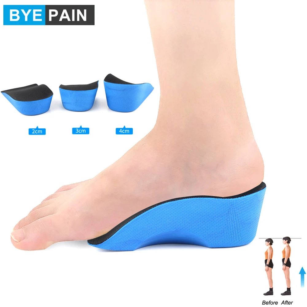 

1Pair PU Height Increase Insoles Half Length Pad Shoes Elevator U-Shaped Heel Cup Anti-slip Lift Pads Height 2-4cm for Men Women