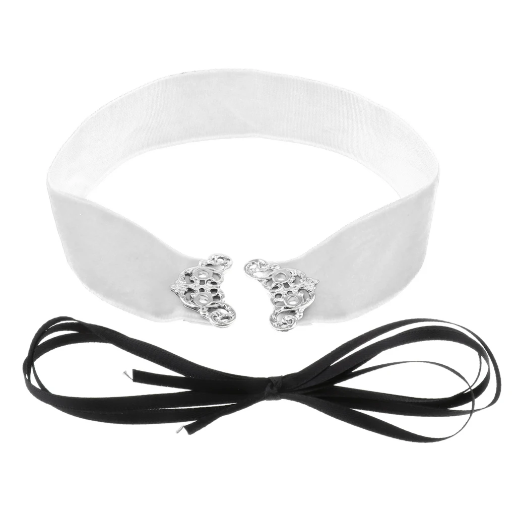 Wide Thick Punk Boho Summer Velvet Lace up Choker Necklaces Adjustable for Women Girls