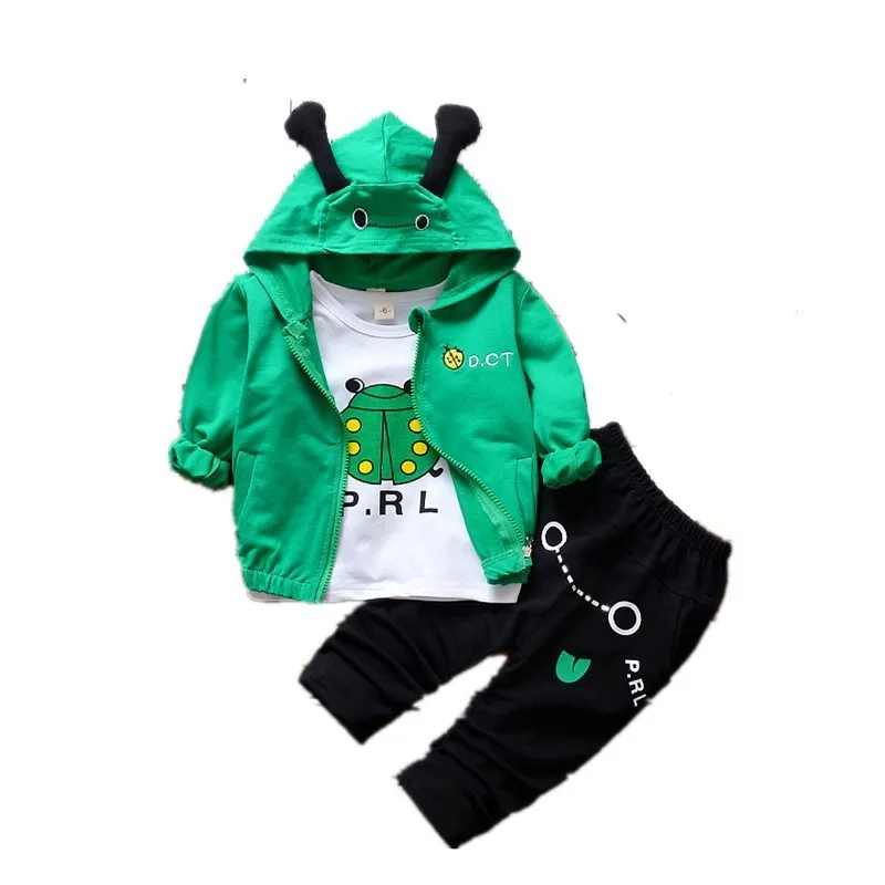

Children Spring Autumn Clothing Suit Kids Boys Girls Cartoon Jacket T Shirt Pants 3Pcs/sets Baby Toddler Coat Infant Sportswear