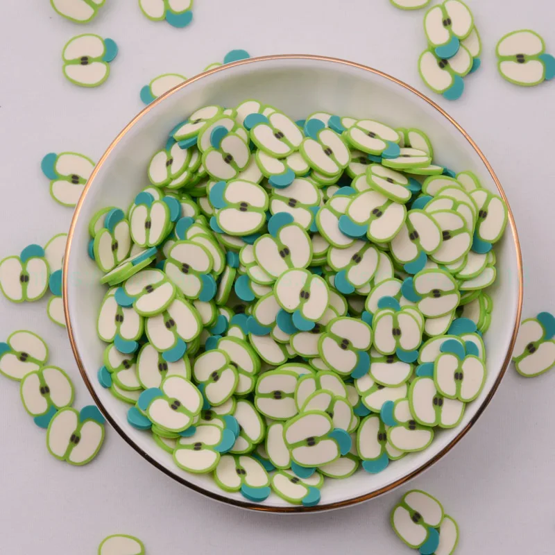 8. mid green apple 65 г/лот, средний размер, Fimo, цветная глина, разбрызгивает конфеты, разбрызгивает для рукоделия, сделай сам, украшение для альбома, наполнитель для слизи - Цвет: 8. mid green apple