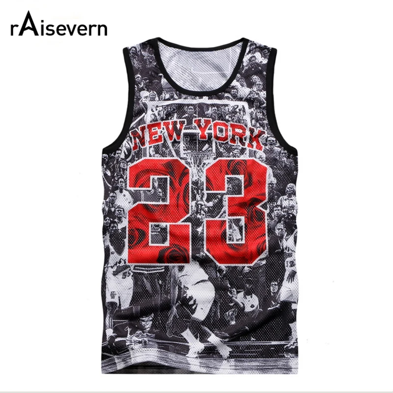Raisevern New 2020 Summer Tank Tops 3D Print NEW YORK Jordan 23 Vest Fit Slim Sleeveless Tee Shirts Clothing Dropship | Женская одежда