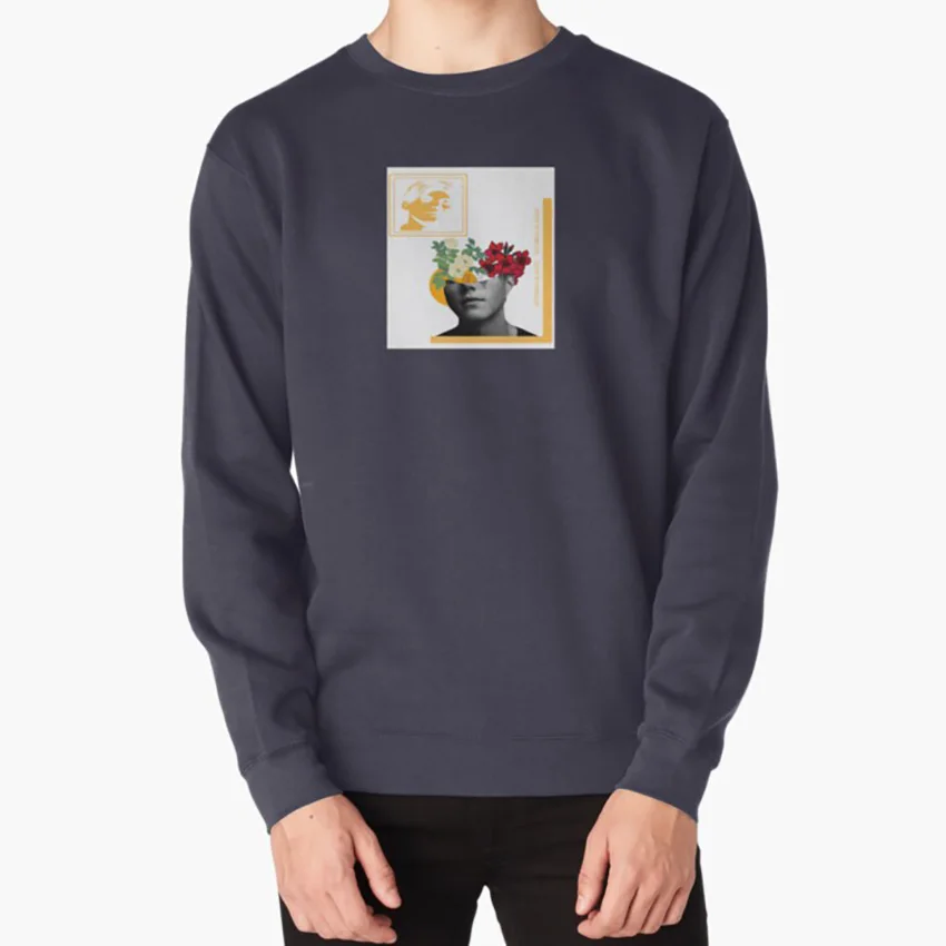 Ruel Painkiller Эстетическая футболка ruel editation painkiller цветы - Цвет: navy-sweatshirt