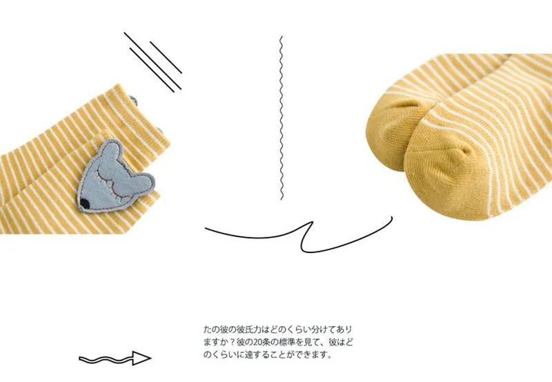 Хлопковые носки для малышей Детские короткие носки в полоску детские модные носки с милыми рисунками весенне-осенние носки для маленьких мальчиков и девочек от 1 до 5 лет