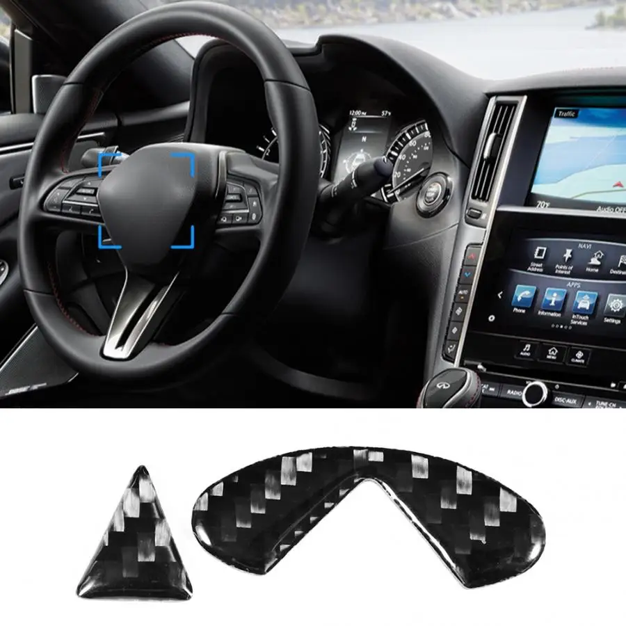 Углеродное волокно рулевого управления автомобиля Наклейка для колес крышка