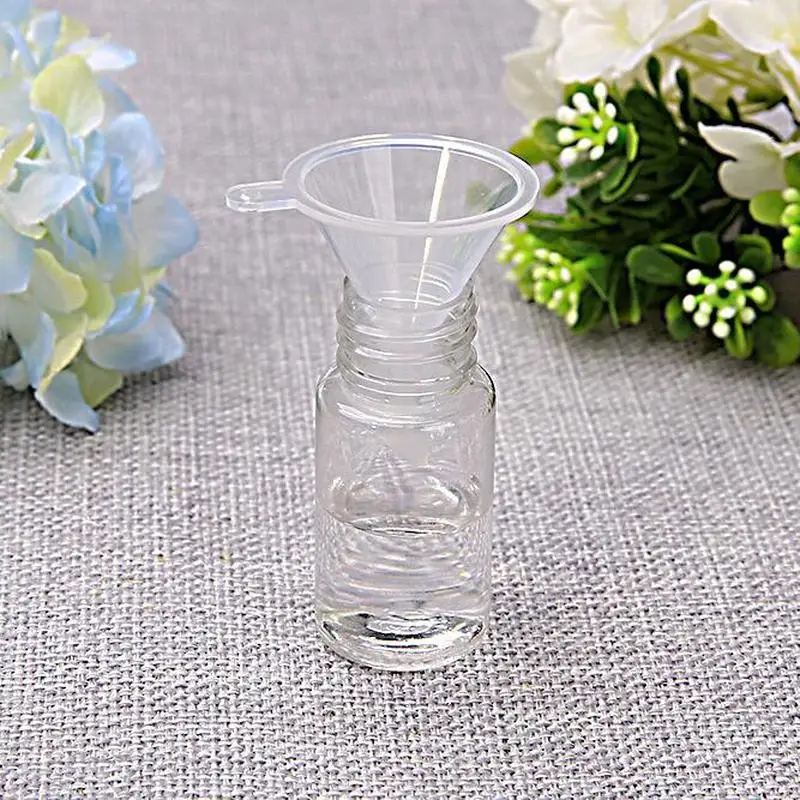 10pcs/lot Transparent Mini Plastic Laboratory Funnel Women Girls Perfume Toner Split Funnel School Experimental Supplies