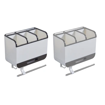 

Plastic Chopstick Holder Wall-mounted Drain Chopstick Cage Household Tableware