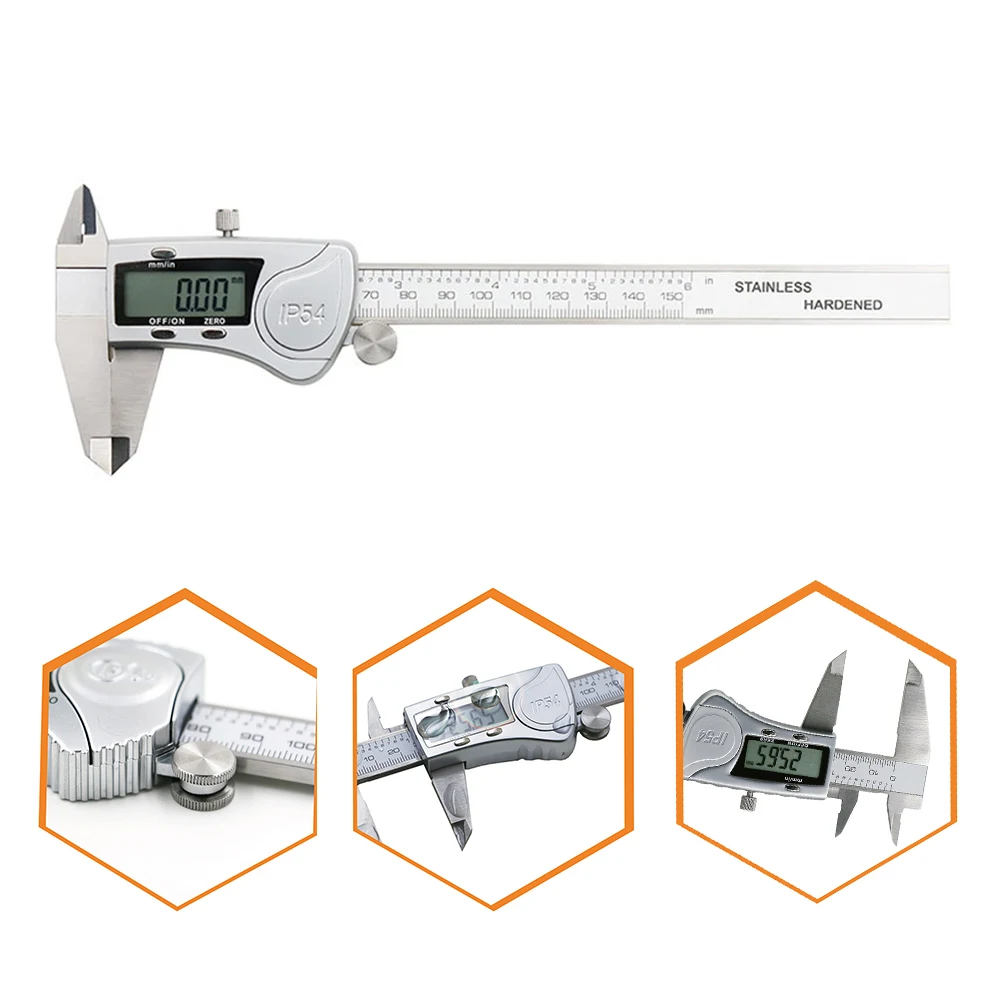 Домашний Батарея питание цифровой Электронный штангенциркуль с нониусом из IP54 Нержавеющая сталь Металлообработка измерительный инструмент Водонепроницаемый Тесты