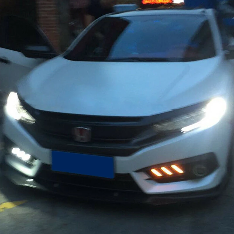 Белый светодиодный Drl переключатель поворотник Светильник лампы-Up forHonda Civic