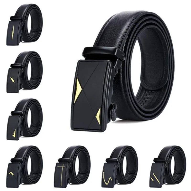 

2020 new hot selling men's automatic buckle belt men's business belt with many black buttons