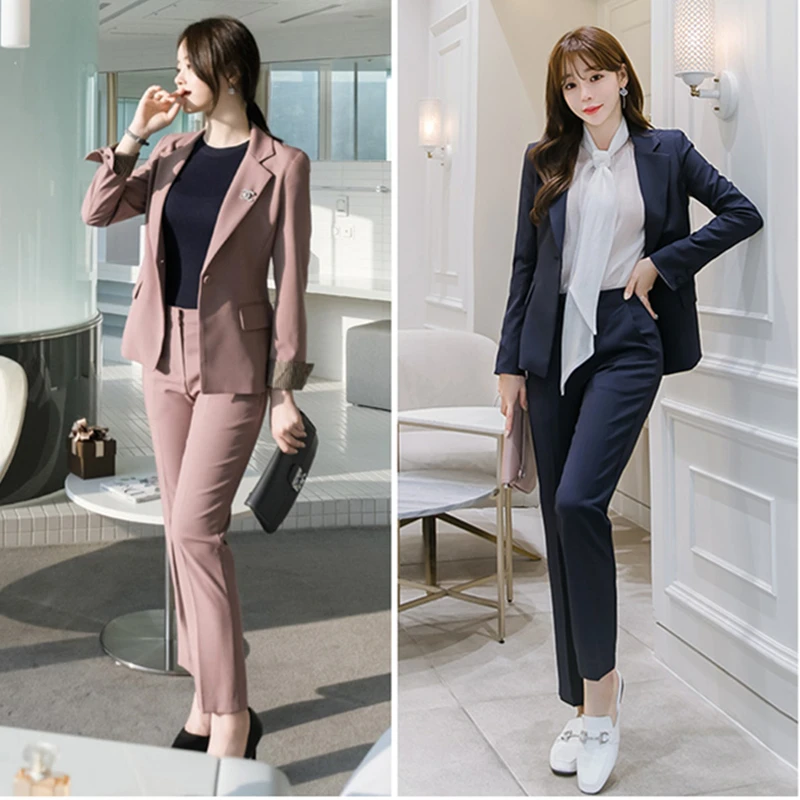 

Suit women 2020 spring and autumn new slim small suit jacket feet pants two-piece suit wild temperament fashion women's clothing
