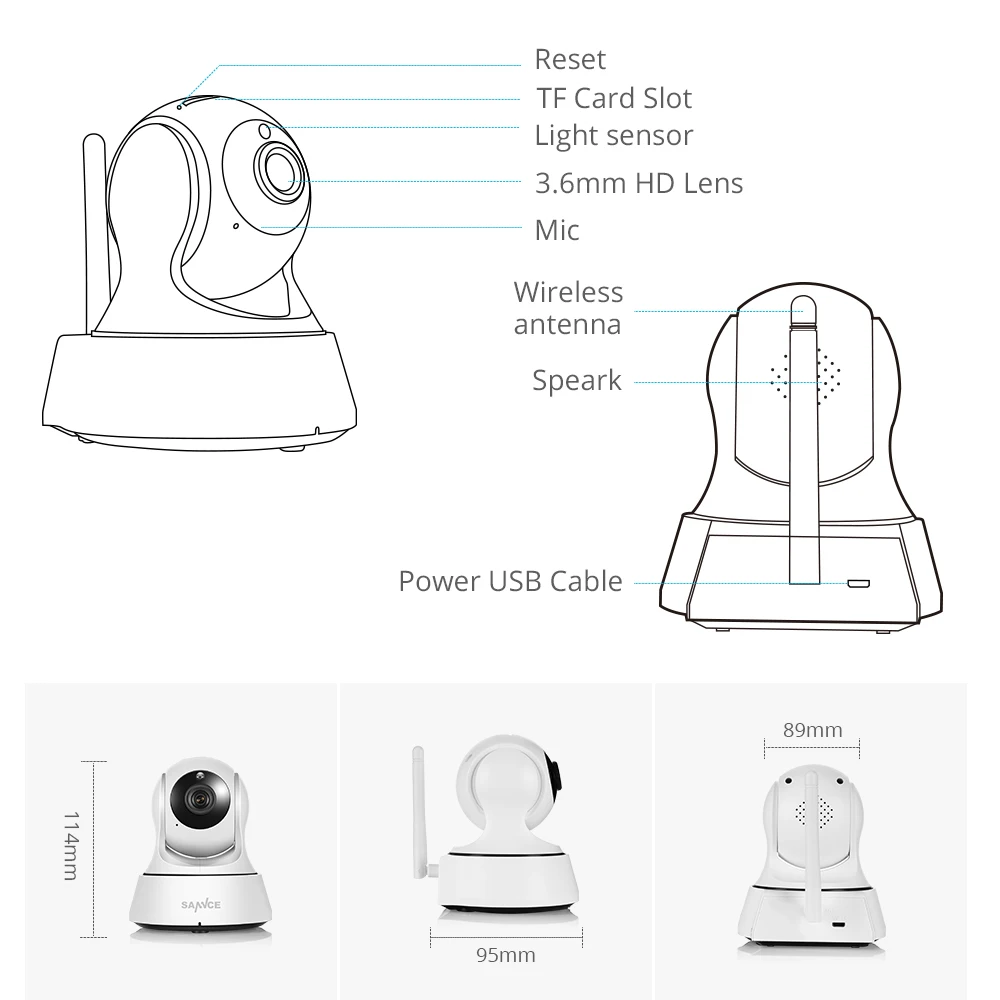 Беспроводная IP камера видеонаблюдения SANNCE 1080P Wi Fi ночное видение|Камеры