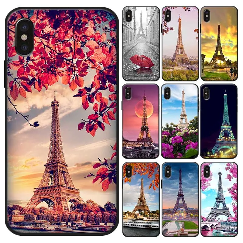 Для iPhone 7 11 pro max XR X 6S 8 XS MAX 6 plus SE 5S Мягкий силиконовый чехол для телефона Эйфелева