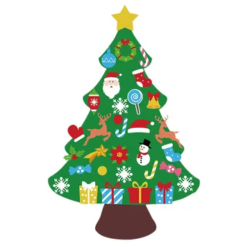 

33pcs Felt Christmas Tree DIY Set Xmas Wall Hanging Ornament Decoration for Home @LS