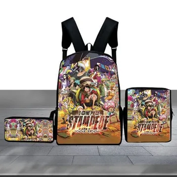 

Anime Cool Schoolbags Tokyo Ghoul One Piece Backpack for Kids Boys Cartoon Skull School Bag Set Men Book Bag Mochila