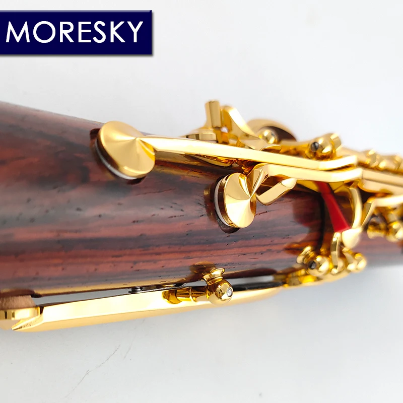 MORESKY Cocobolo Wood Professional Clarinet Bb Redwood Golden Plated Keys Sib Klarnet M9&middot;ES