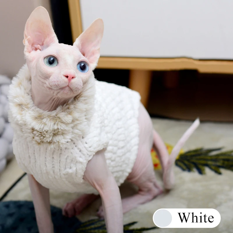 Одежда для кошек, свитер ручной работы, норковая шерсть, теплый жилет, Осень-зима, безволосый Кот, Сфинкс, одежда для кошек