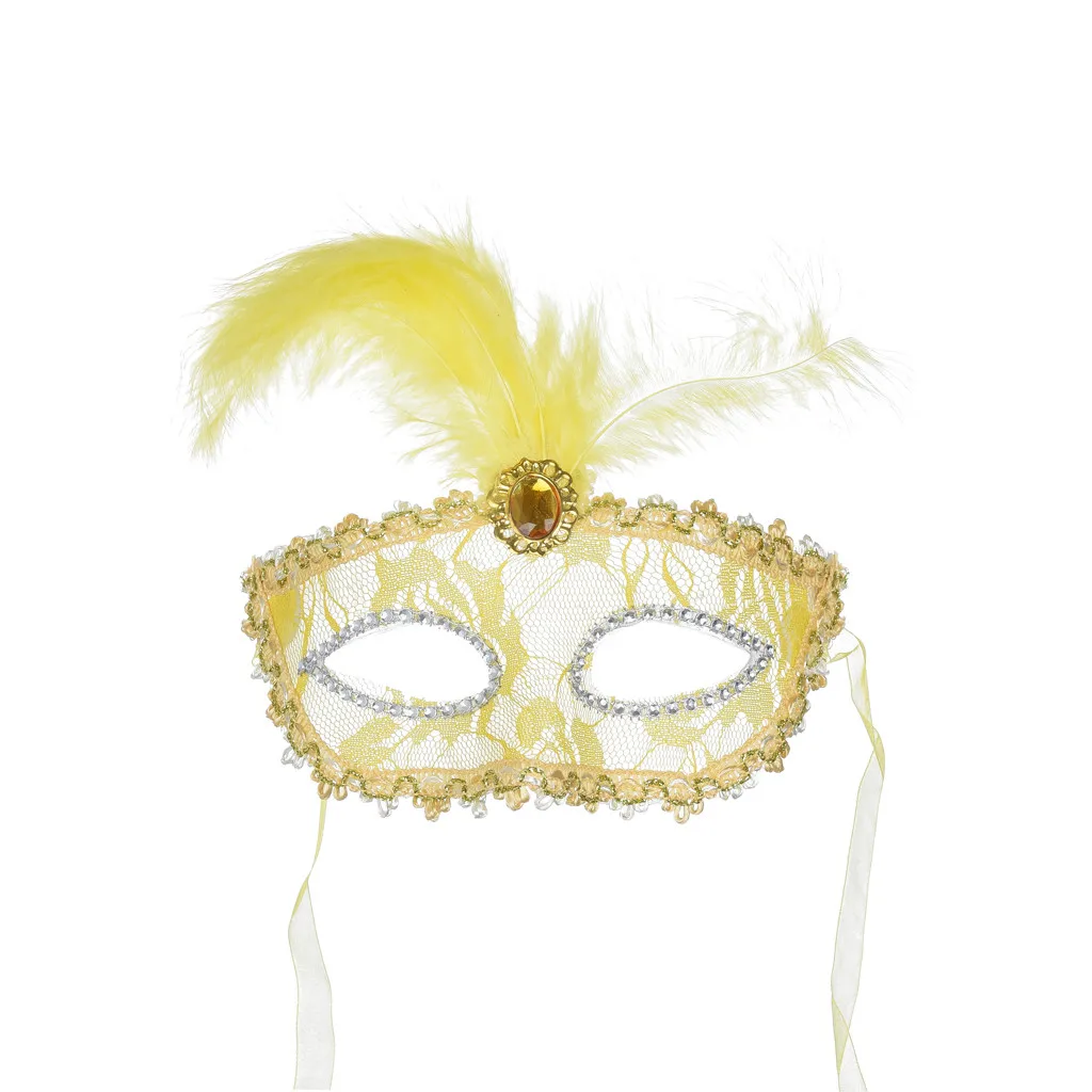 Хэллоуин маска с перьями Dreamowl Блестки Кружева цветочные Mardi Gras маскарадный костюм маска с перьями для детей девочек вечерние M40