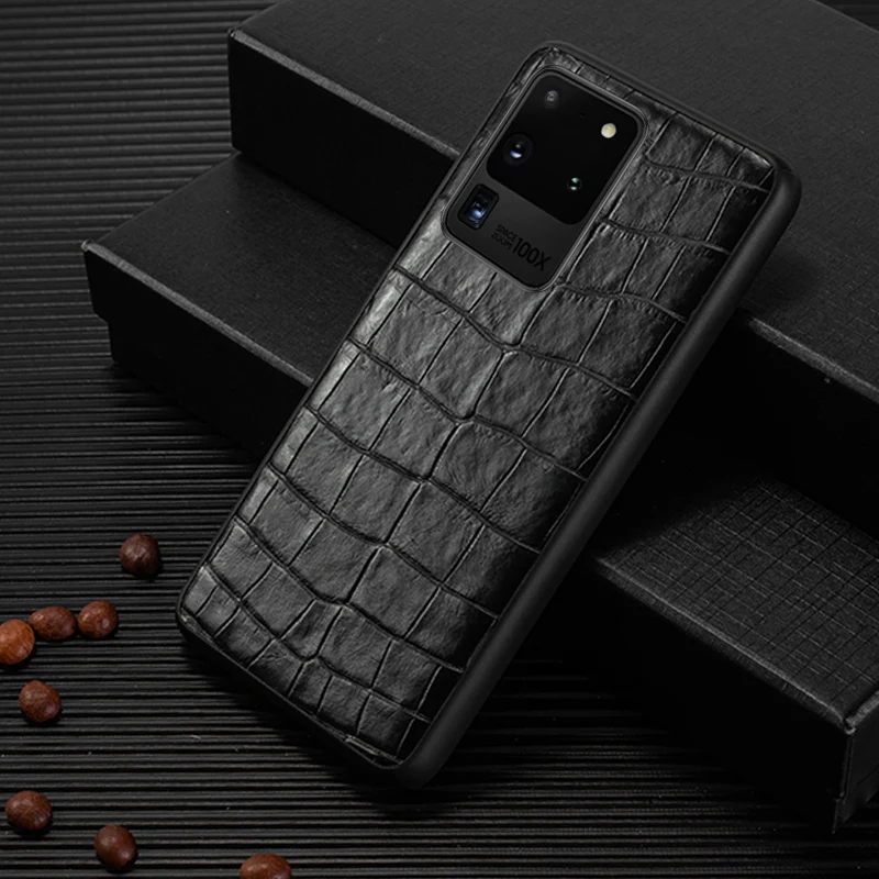Natural Crocodile Leather Phone Case For Samsung Galaxy S20 Ultra S10 Plus S10e Cases Luxury Alligator Neck Belly Tail Cover Natural Crocodile Leather Phone Case For Samsung Galaxy S20 Ultra S10 Plus S10e Cases Luxury Alligator Neck Belly Tail Cover