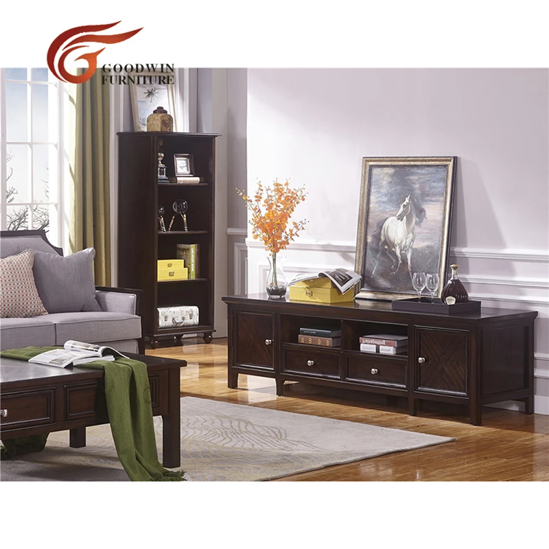 TV Stand ТВ стол мебель для гостиной и кофе talbe дерево и конец talbe черный WA381 - Цвет: TV Stand