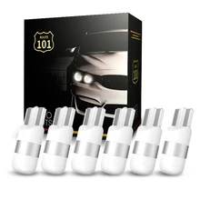 Route101 6 pces t10 led w5w 12v led interior do carro cúpula mapa lâmpada 5w5 194 168 6000k branco 4500k quente vermelho azul verde auto lâmpada