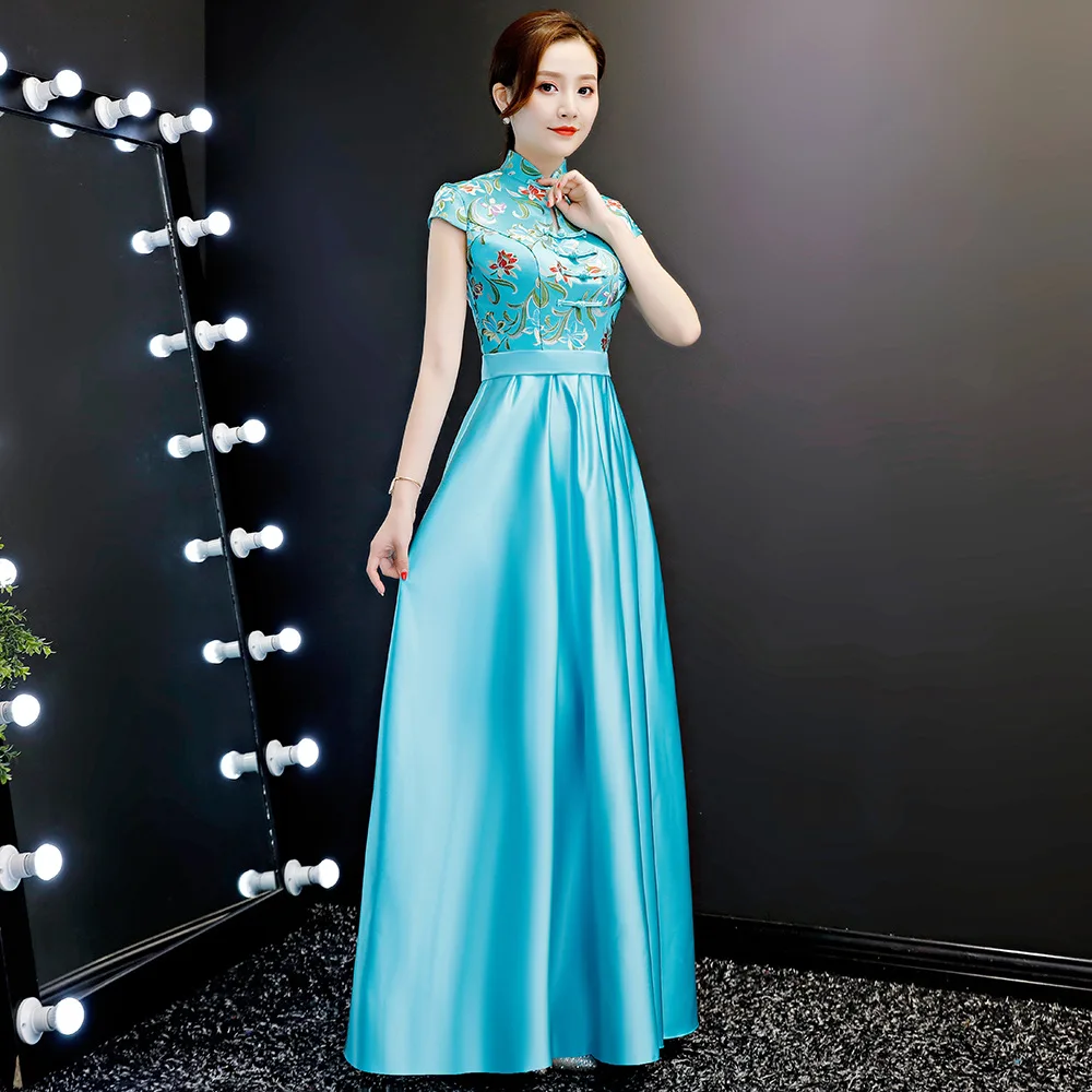 Свадебное вечернее платье Восточное женское элегантное тонкое Cheongsam модное китайское стильное свадебное длинное Qipao роскошное платье Vestido s-xxl
