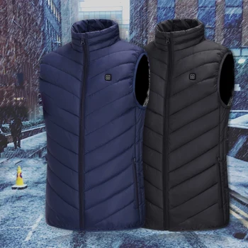 

Outdoor Men Electric Heated Vest USB Heating Vest Winter Thermal Cloth Feather Hot Sale Camping Hiking Warm Hunting Jacket