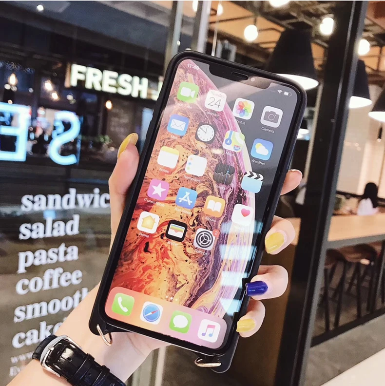 Luxury Fashion Cool 3D Rivet Star Handbag Leather Case Cover With Long Metal Chain For Iphone 11 Pro XS Max XR X 8 7 6 6S Plus