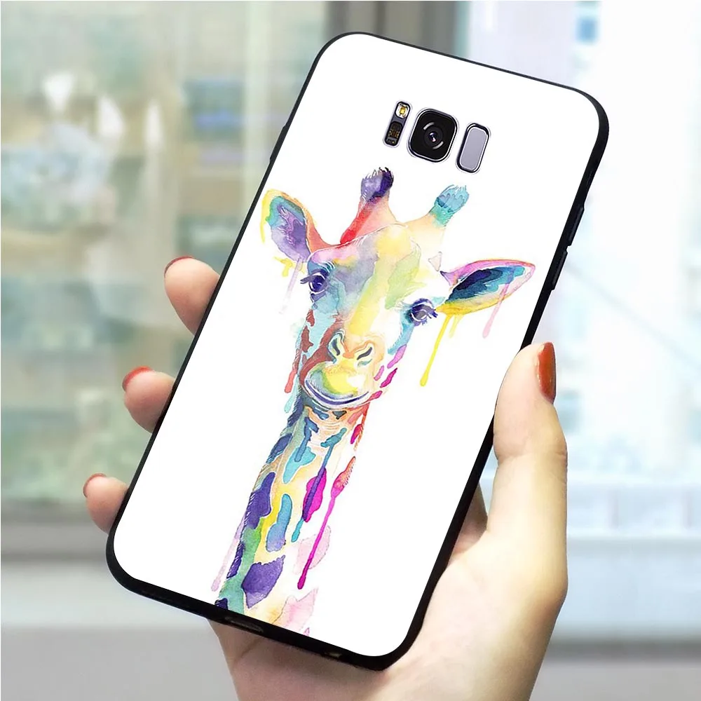 

Phone Cover For Galaxy S7 Edge Cute Animal Giraffe Tempered Glass Case Note 8 9 S7 S8/S9 Plus S10 A10/20/30/40/50/60/70 M40
