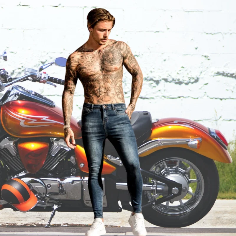 Elástico hombres Vaqueros Skinny Hombre 2021 pantalones lápiz elástico Streetwear Mens Jeans Denim correr vaquero Pantalones