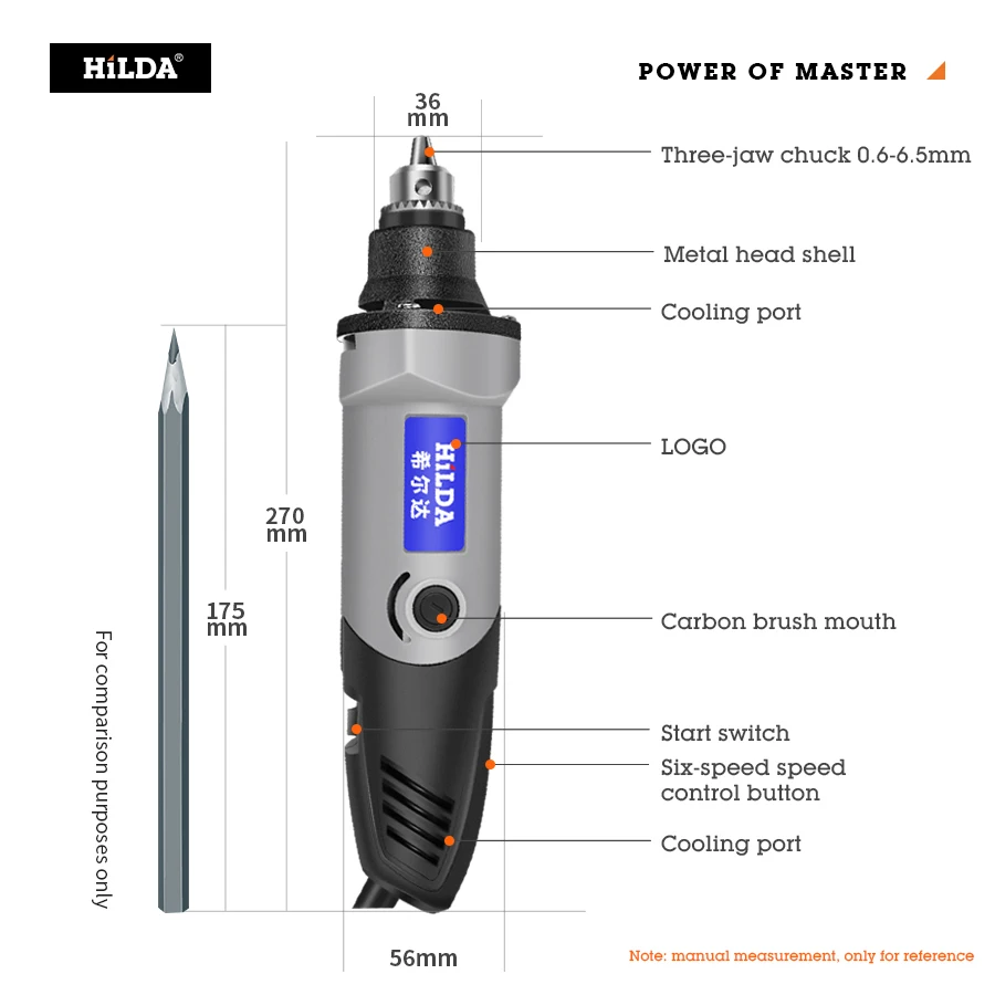 hilda 400 w mini broca eletrica para 01